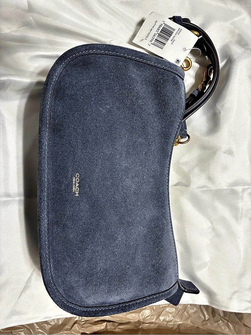 Coach Waverly in Light Denim Suede NWT